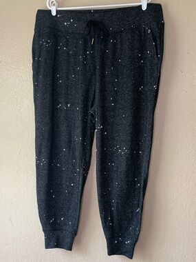 LIVI Lane Bryant Black Spotted Lightweight Drawstring Waist Joggers Size 18/20